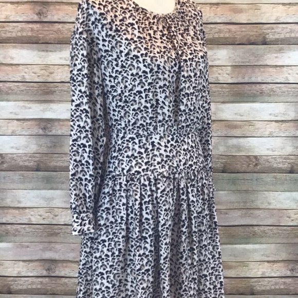 Rebecca Taylor Womens Size 8 100% Silk Leopard Print Long Sleeve Short Dress - Picture 4 of 9